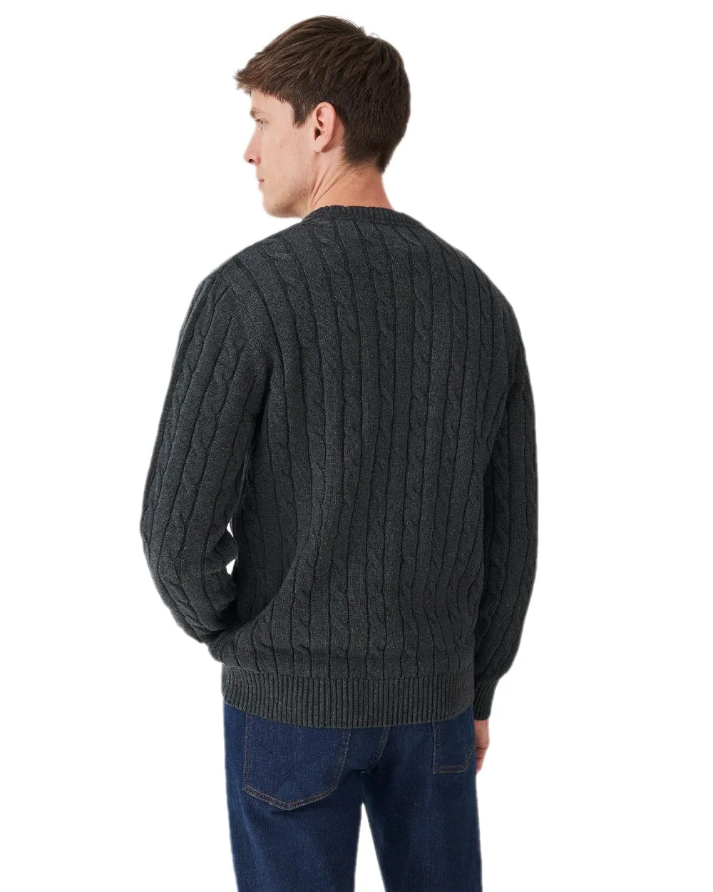 Crew Clothing Mens Oarsman Cable Knit Organic Cotton Crew Neck Jumper Crew Neck Wool Sweater