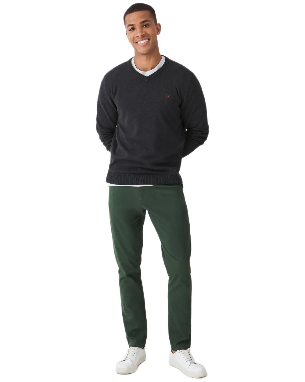 Crew Clothing Mens Organic Cotton V Neck Jumper V-Neck Wool Sweaters