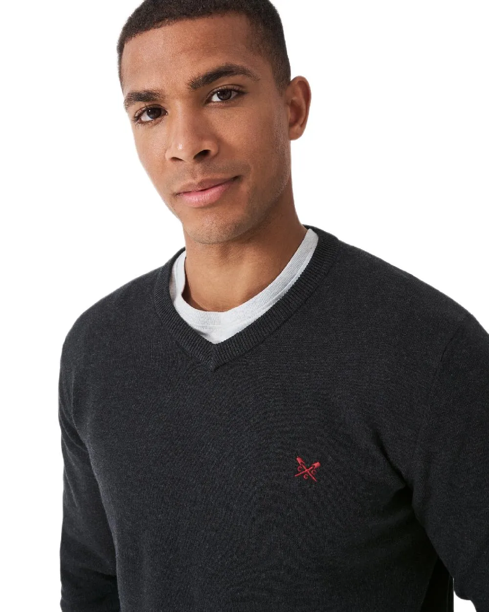 Crew Clothing Mens Organic Cotton V Neck Jumper V-Neck Wool Sweaters