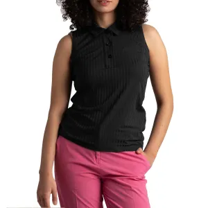 Cross Women'S Andrea Sleeveless Polo Golf Shirt - Black Redefine Classic Own the Vibe