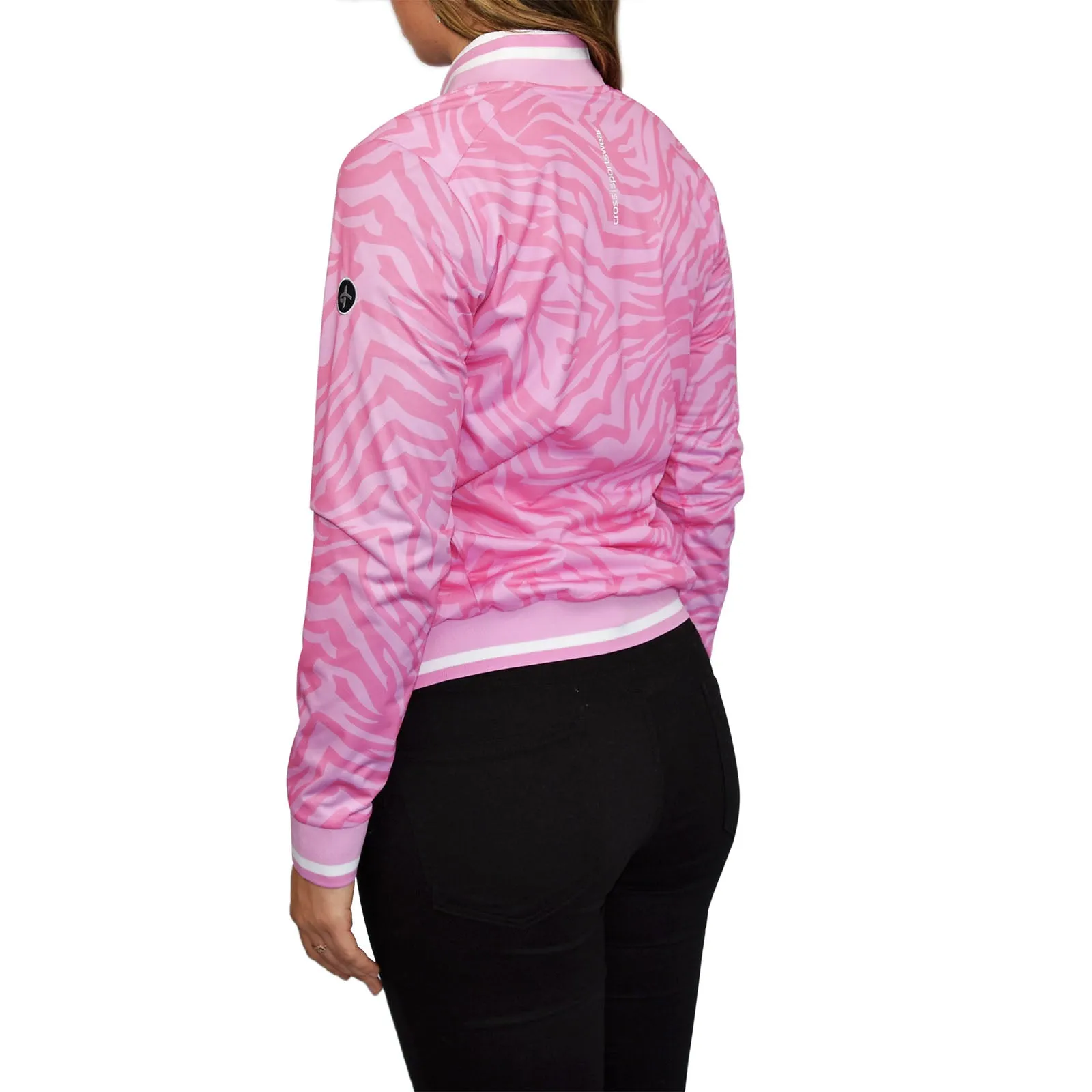Steal Redefine Classic Cross Women'S Storm Golf Jacket - Pink Zebra