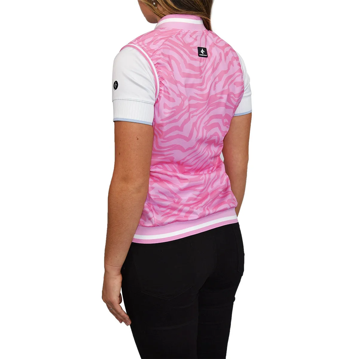 The Fast Lane Choice Step Out Boldly Cross Women'S Storm Golf Vest - Pink Zebra