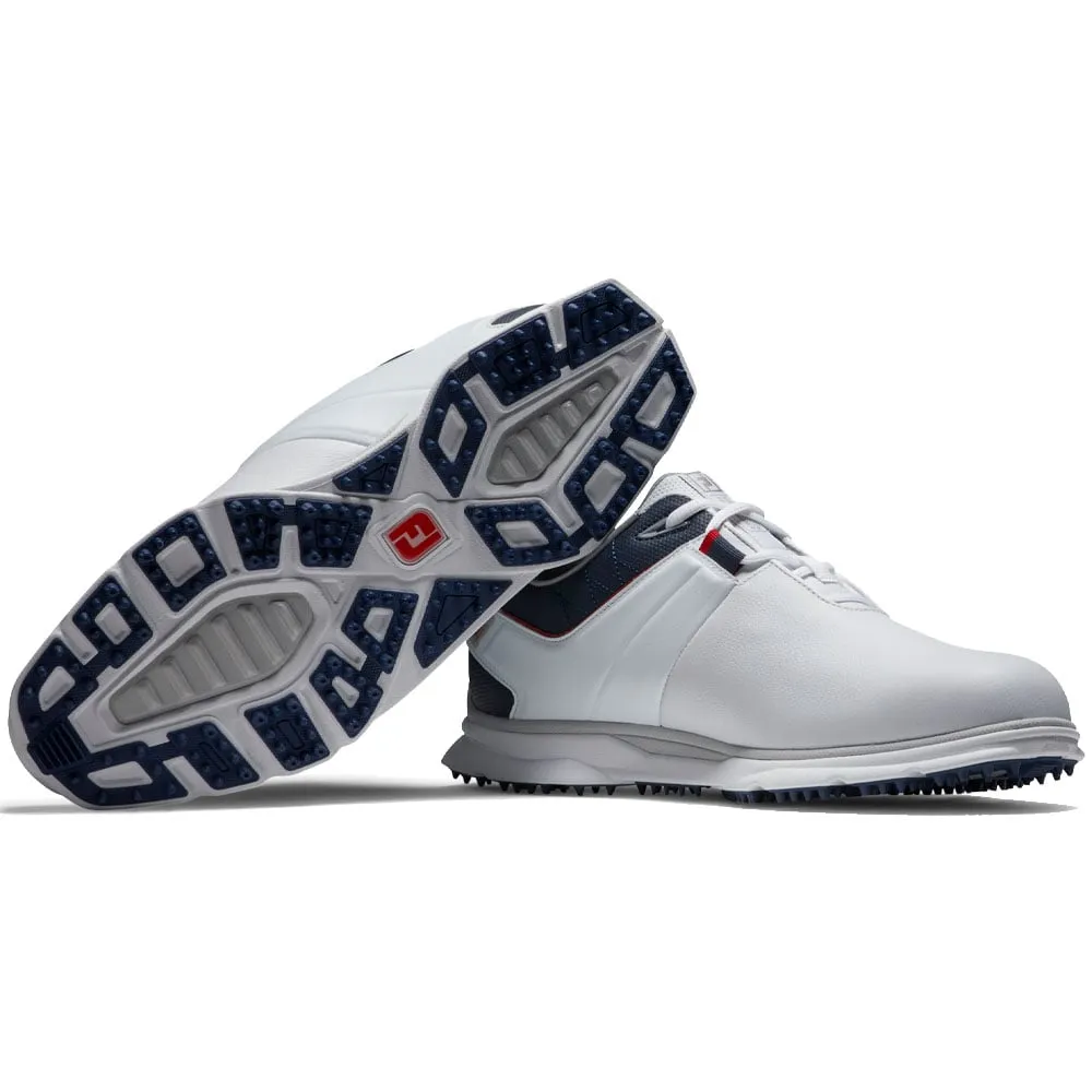 Footjoy Pro Sl Waterproof Spikeless Shoes - White/Navy/Red Game-Changer Footwear Stride with Confidence