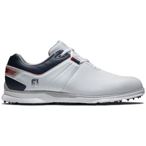 Footjoy Pro Sl Waterproof Spikeless Shoes - White/Navy/Red The Fast Lane Choice Christmas Eve Sale