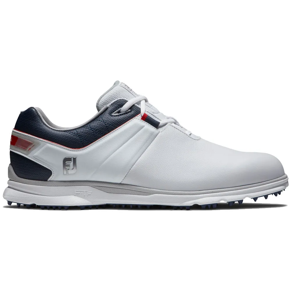 Footjoy Pro Sl Waterproof Spikeless Shoes - White/Navy/Red The Fast Lane Choice Christmas Eve Sale
