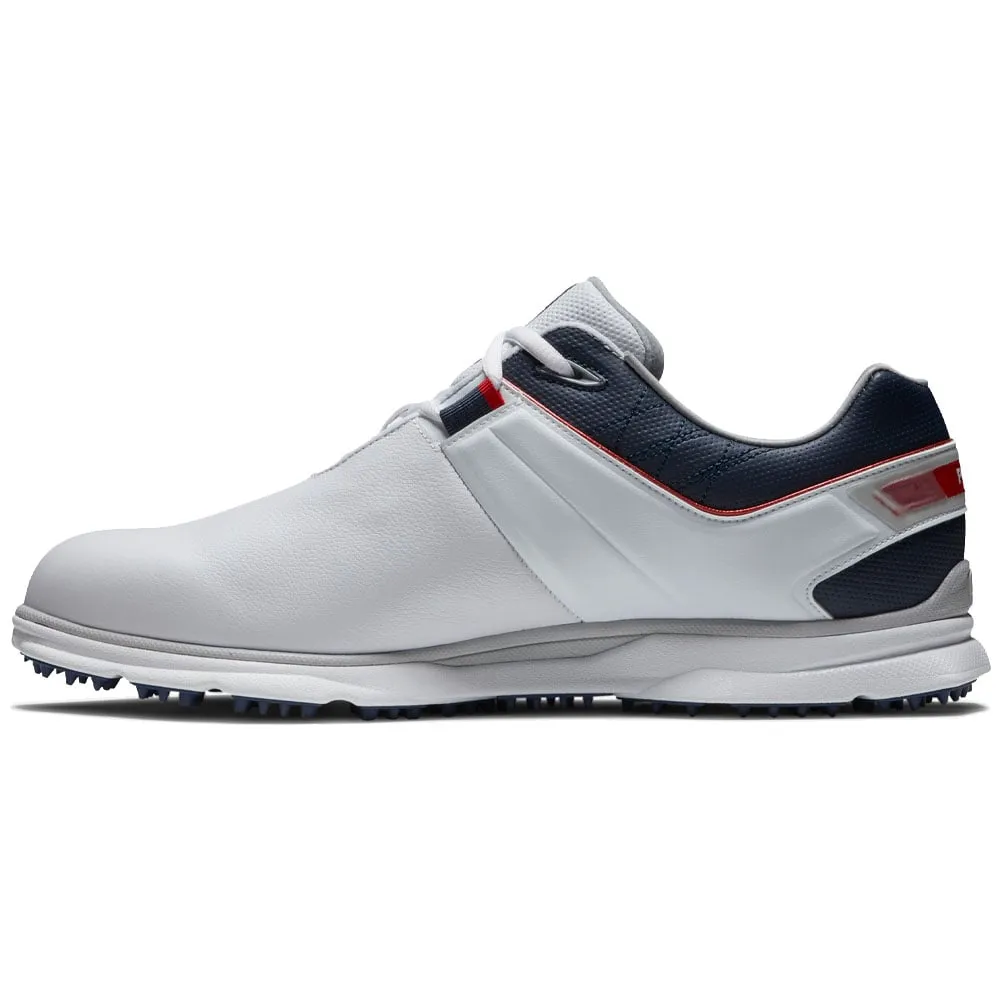 Steal Footjoy Pro Sl Waterproof Spikeless Shoes - White/Navy/Red
