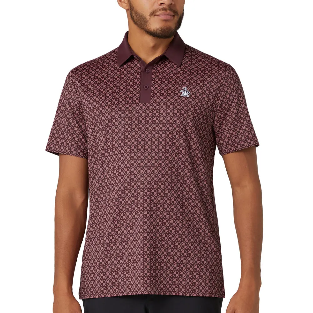 Own Every Step Never Just Walk Original Penguin Pete'S Check Print Block Polo Shirt - Mauve Wine