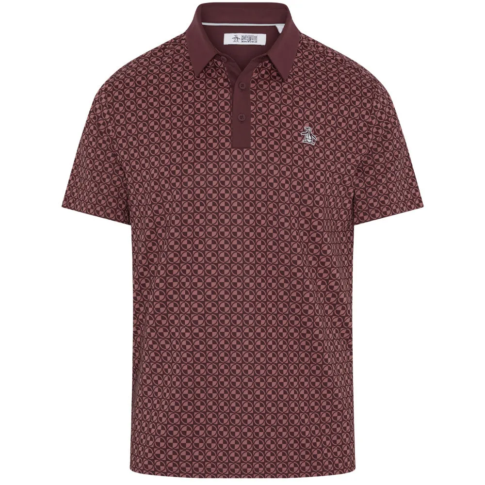 Define Your Own Way Bring the Heat Original Penguin Pete'S Check Print Block Polo Shirt - Mauve Wine