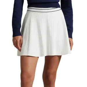 Rlx Ralph Lauren Women'S Active Cable Knit A-Line Golf Skort - Ceramic White/Refined Navy Multi Hit Your Next Level