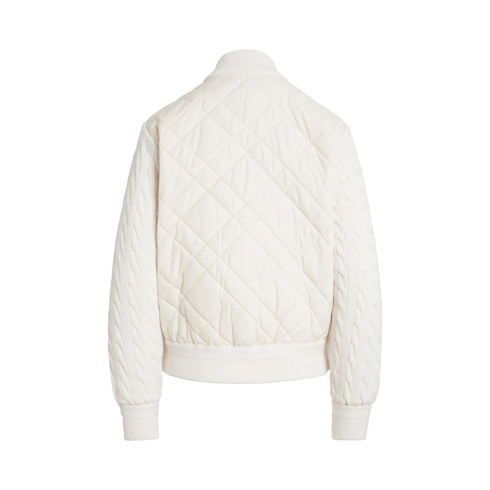 President's Day Sale Rlx Ralph Lauren Women'S Wool Blend Cable Full Zip Jacket - Antique White