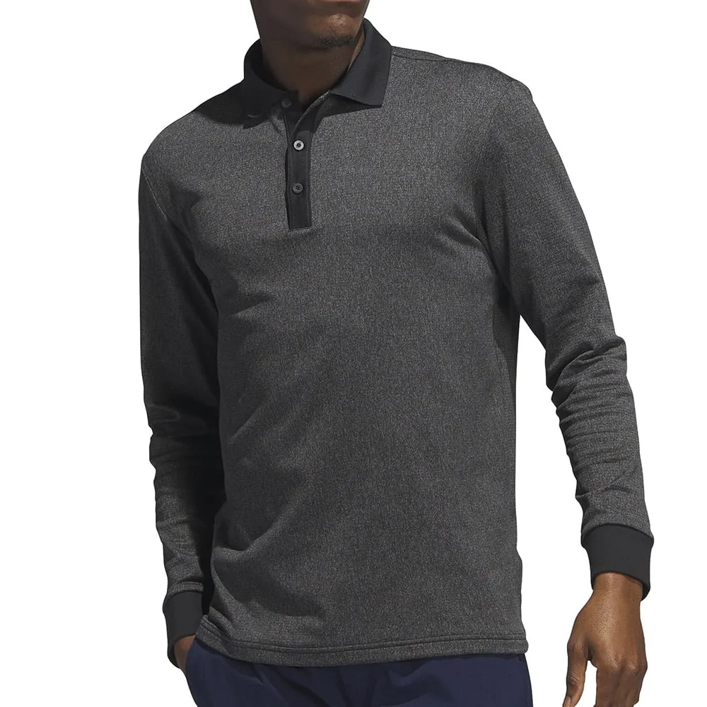 Adidas Essentials Long Sleeve Polo Shirt - Black Melange Black Friday Sale Built for the Bold