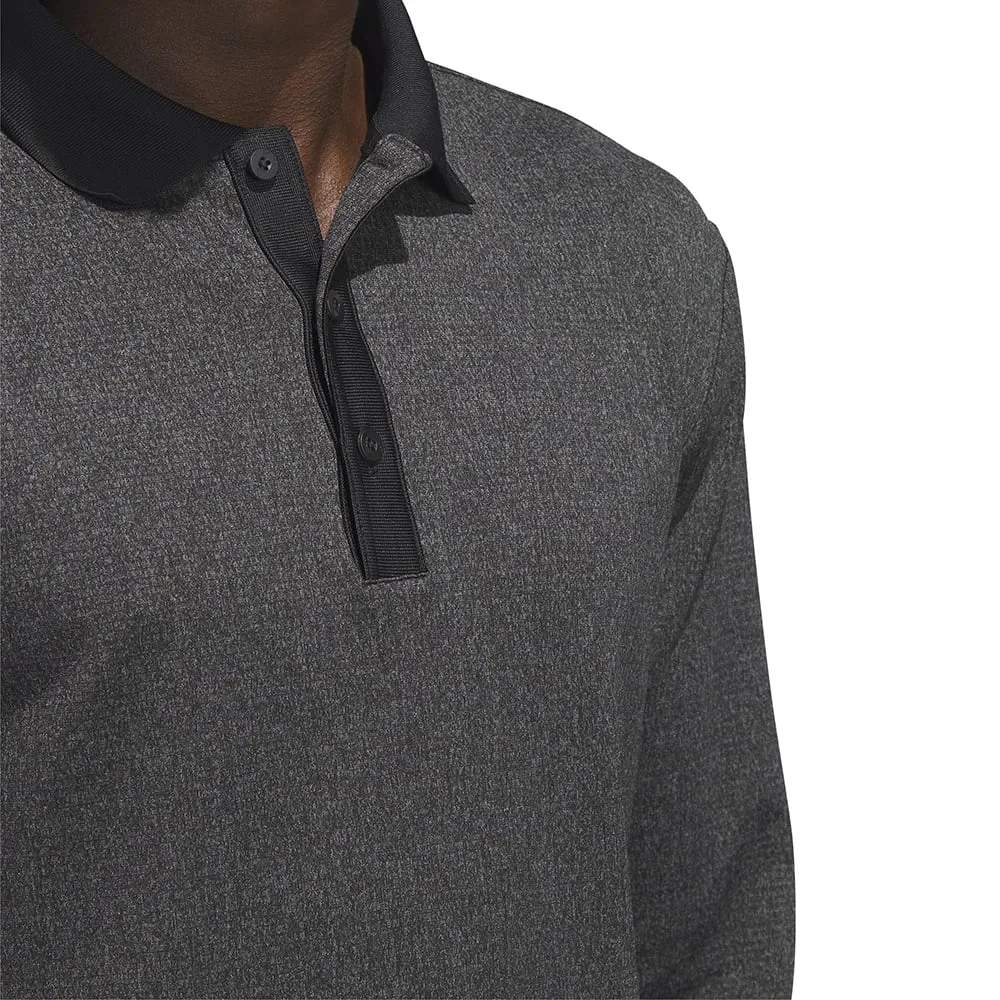 Biggest Sale of the Year Halloween Sale Adidas Essentials Long Sleeve Polo Shirt - Black Melange