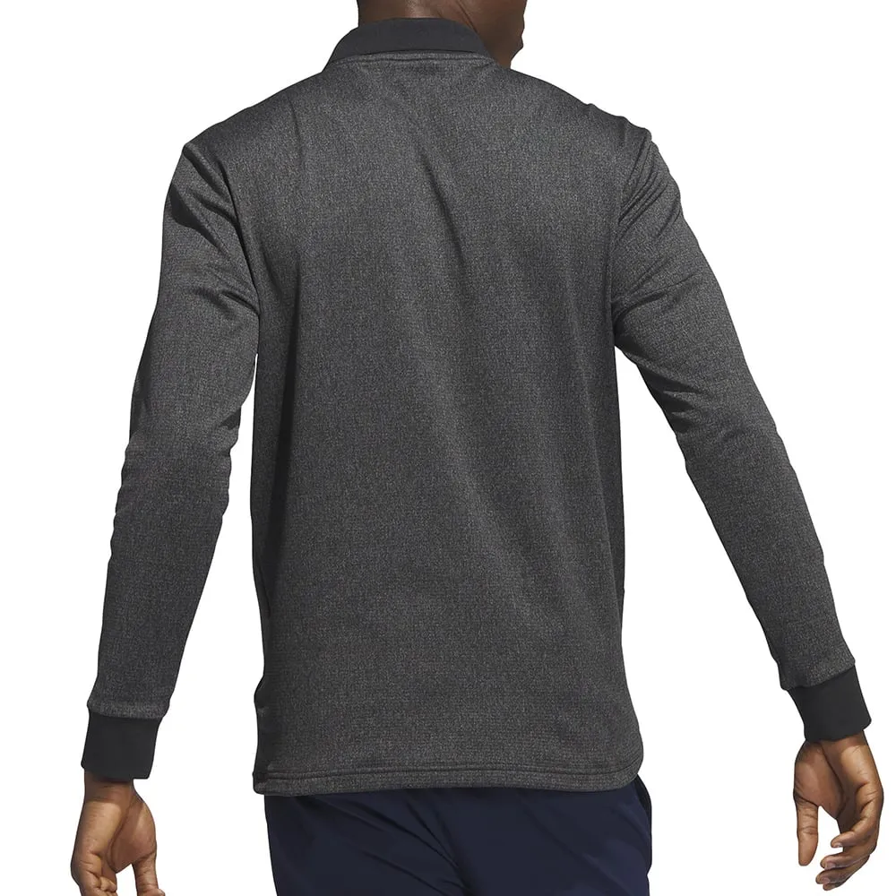 Big Savings Adidas Essentials Long Sleeve Polo Shirt - Black Melange