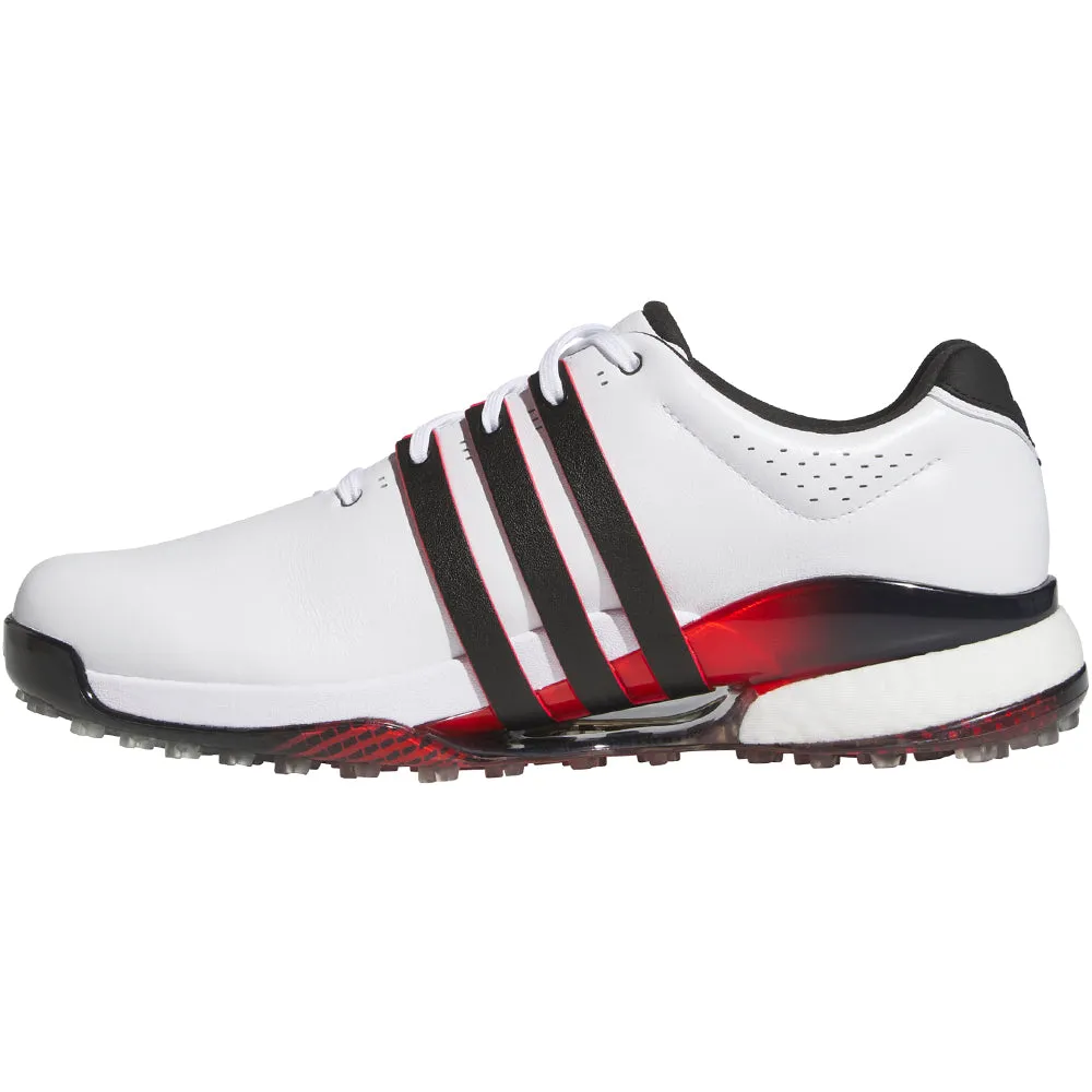 Adidas Tour360 Spikeless Waterproof Shoes - White/Core Black/Lucid Red The Fast Lane Choice