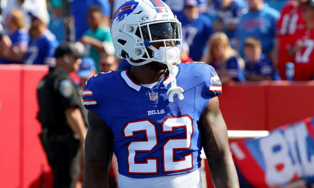 Damien Harris Signed Bills Jersey (Beckett) Buffalo's Top Running Back 2023
