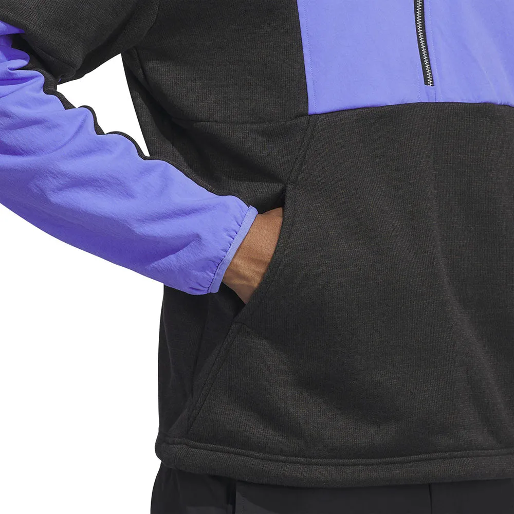 Born to Stand Out Adidas Go-To Dwr Hybrid 1/2 Zip Pullover - Black/Cobalt Blue