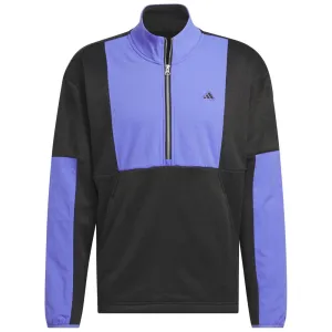 Adidas Go-To Dwr Hybrid 1/2 Zip Pullover - Black/Cobalt Blue Make a Statement Style Meets Power