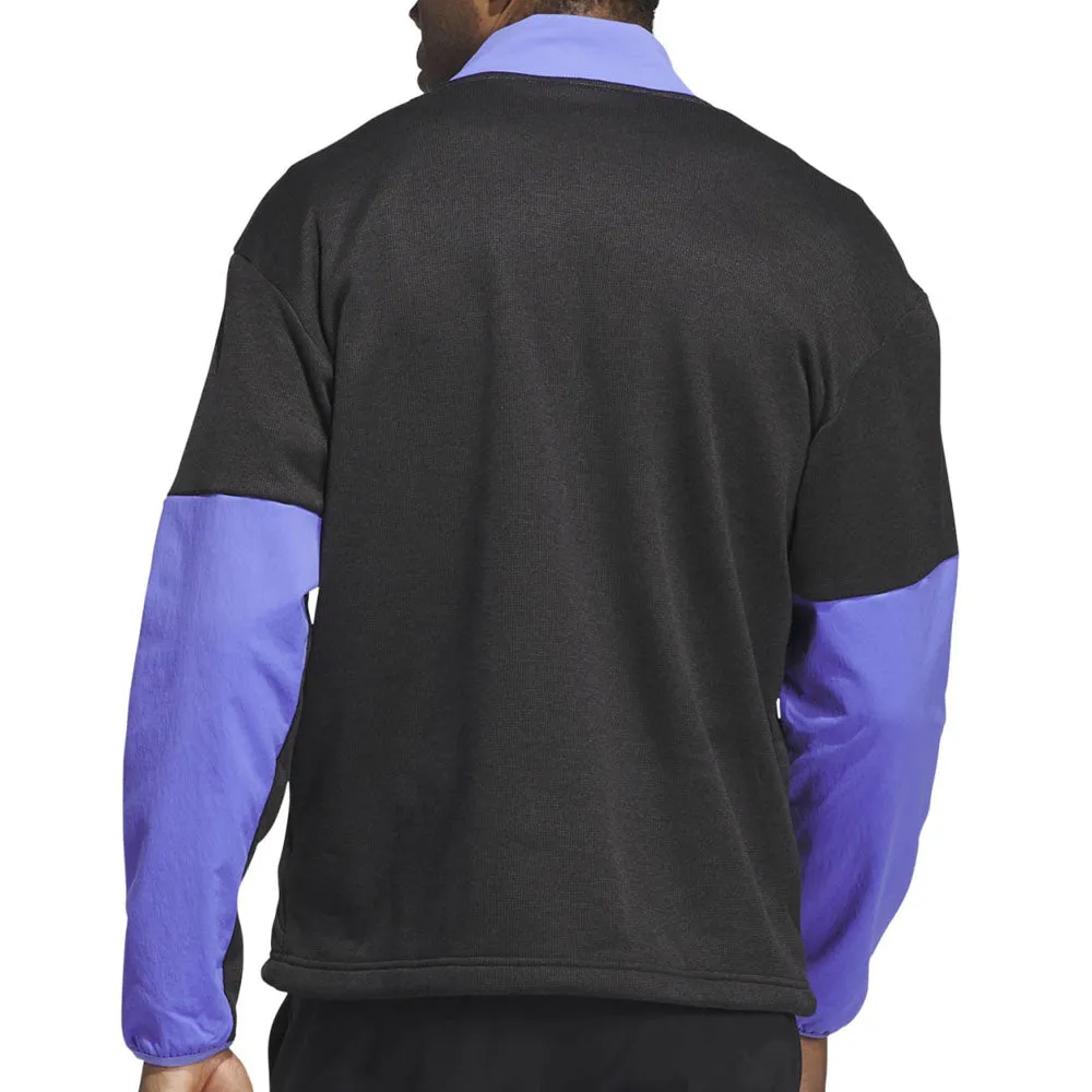 Adidas Go-To Dwr Hybrid 1/2 Zip Pullover - Black/Cobalt Blue Big Savings Built to Move You
