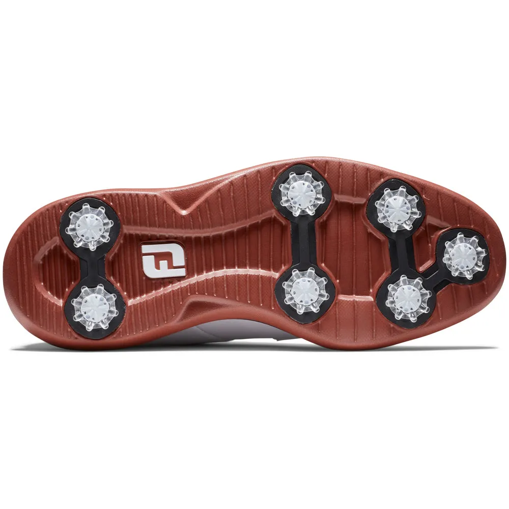 Make a Statement Footjoy Traditions Blucher Spiked Waterproof Shoes - White/White/Brick