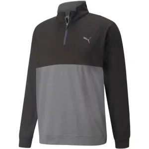 Independence Day Sale Puma Gamer Colour Block 1/4 Zip Pullover - Black/Quiet Shade