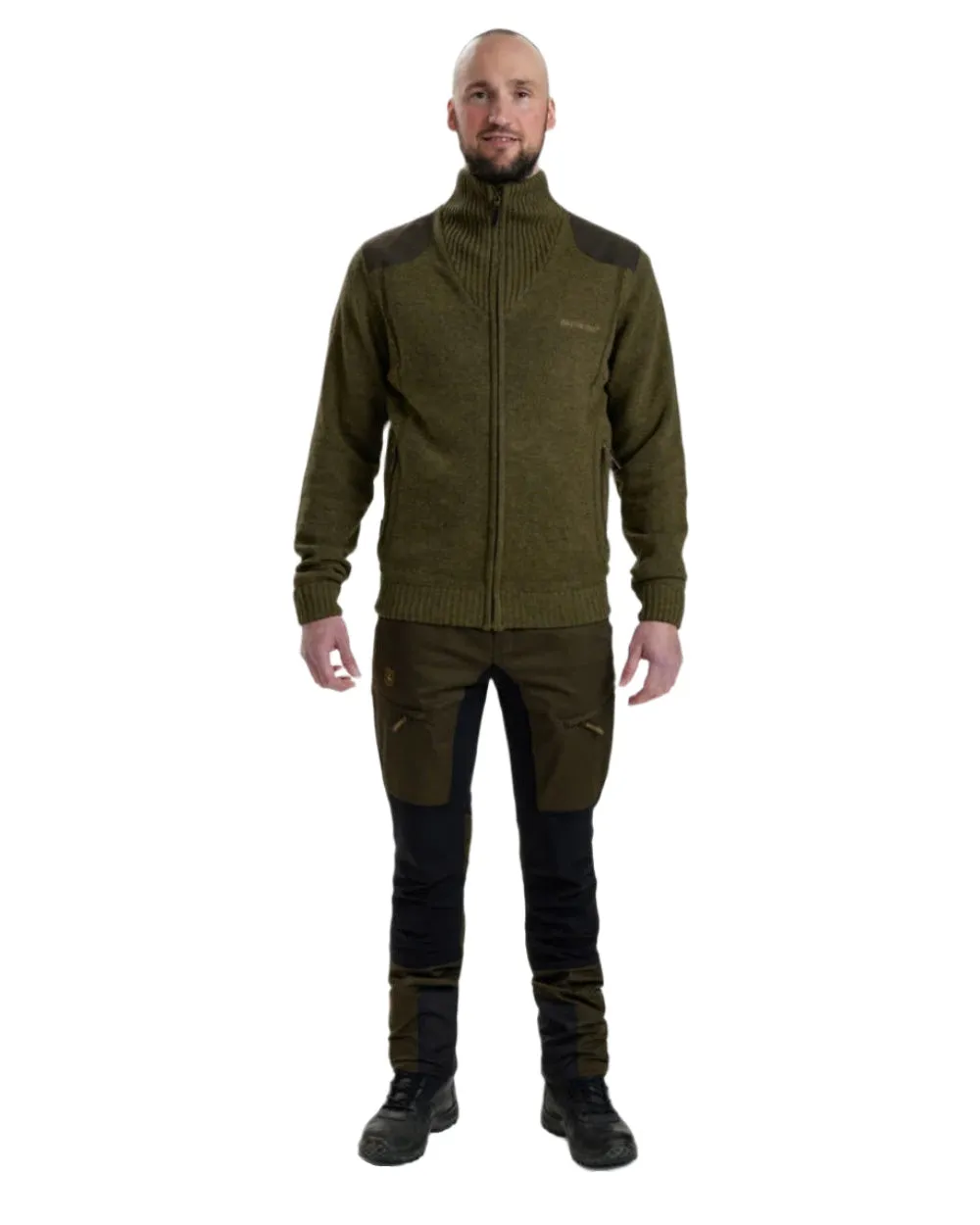 Deerhunter Carlisle Knit Full Zip Sweater with Stormliner Men's Knit Sweaters