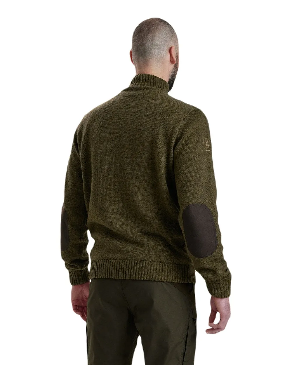 Deerhunter Carlisle Knit Zip Neck Sweater with Stormliner Men's Knit Sweaters