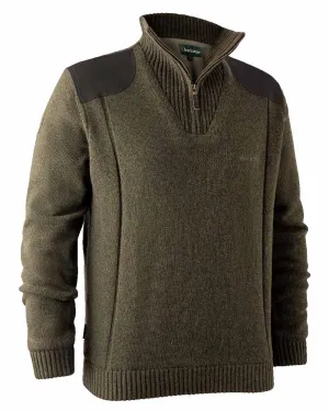 Deerhunter Carlisle Knit Zip Neck Sweater with Stormliner Zip Neck Wool Pullovers
