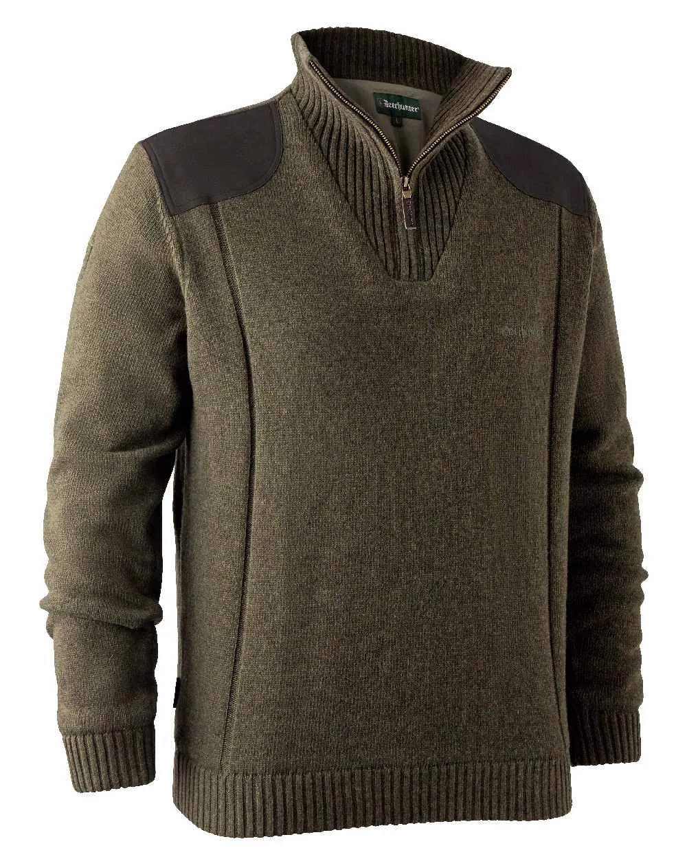 Deerhunter Carlisle Knit Zip Neck Sweater with Stormliner Zip Neck Wool Pullovers