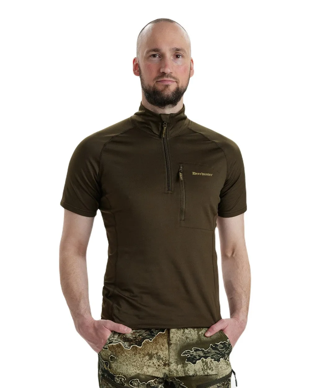 Deerhunter Excape Insulated T-Shirt with Zip-Neck Shooting Field Shirts Men