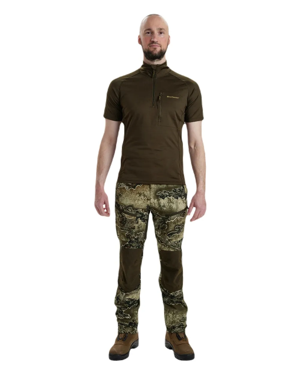 Deerhunter Excape Insulated T-Shirt with Zip-Neck Shooting Field Shirts Men
