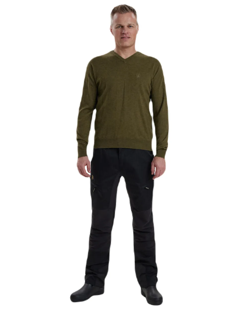 Deerhunter Kingston Knit V-Neck Jumper Clearance Men's Knit Sweaters