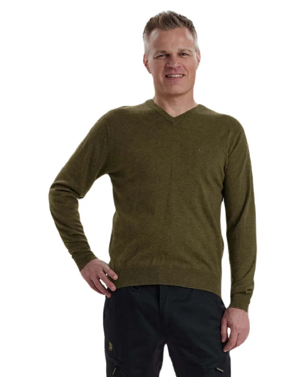 Deerhunter Kingston Knit V-Neck Jumper Clearance Men's Knit Sweaters