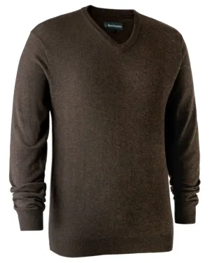 Deerhunter Kingston Knit V-Neck Jumper Wool V-Neck Pullovers