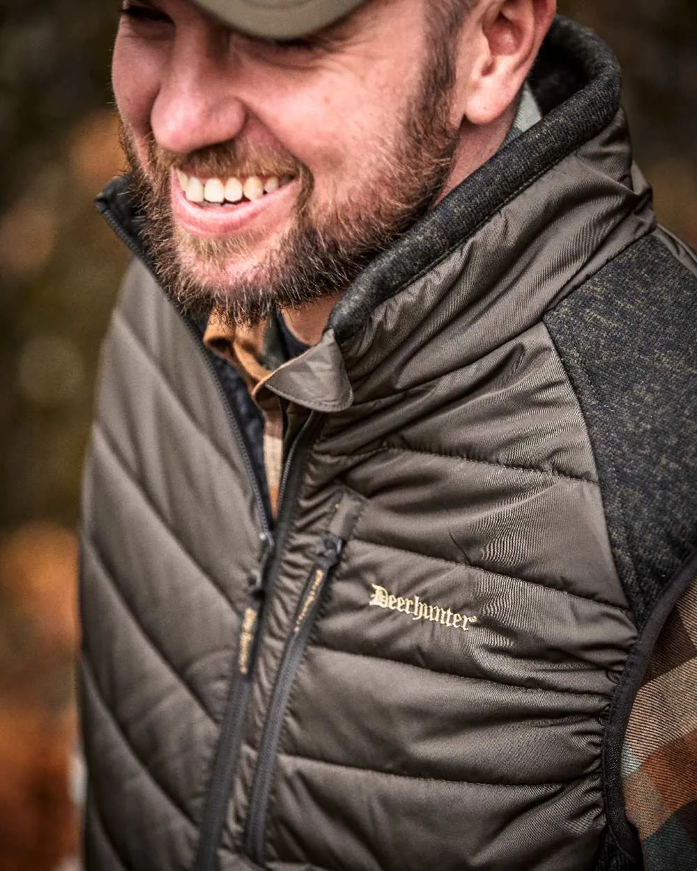 Deerhunter Moor Padded Waistcoat with Knit Long Sleeve Cotton Shirts