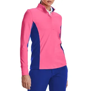 Bring the Heat Labor Day Sale Under Armour Women'S Storm Mid-Layer Golf 1/2 Zip - Pink Punk/Versa Blue