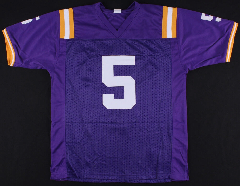 Derrius Guice Signed LSU Tigers Jersey (PSA COA) Redskins Rookie Running Back