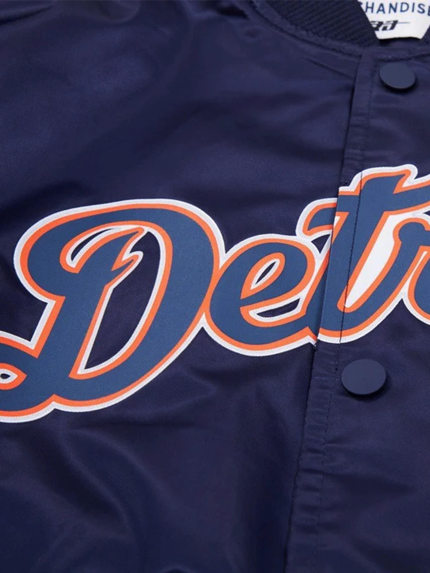 Detroit Tigers Pro Standard MLB Team Classic Satin Button Jacket - Navy
