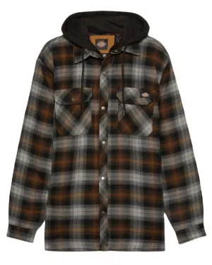 Dickies Fleece Hood Flannel Shirt Jacket Workwear Fleece Pullovers