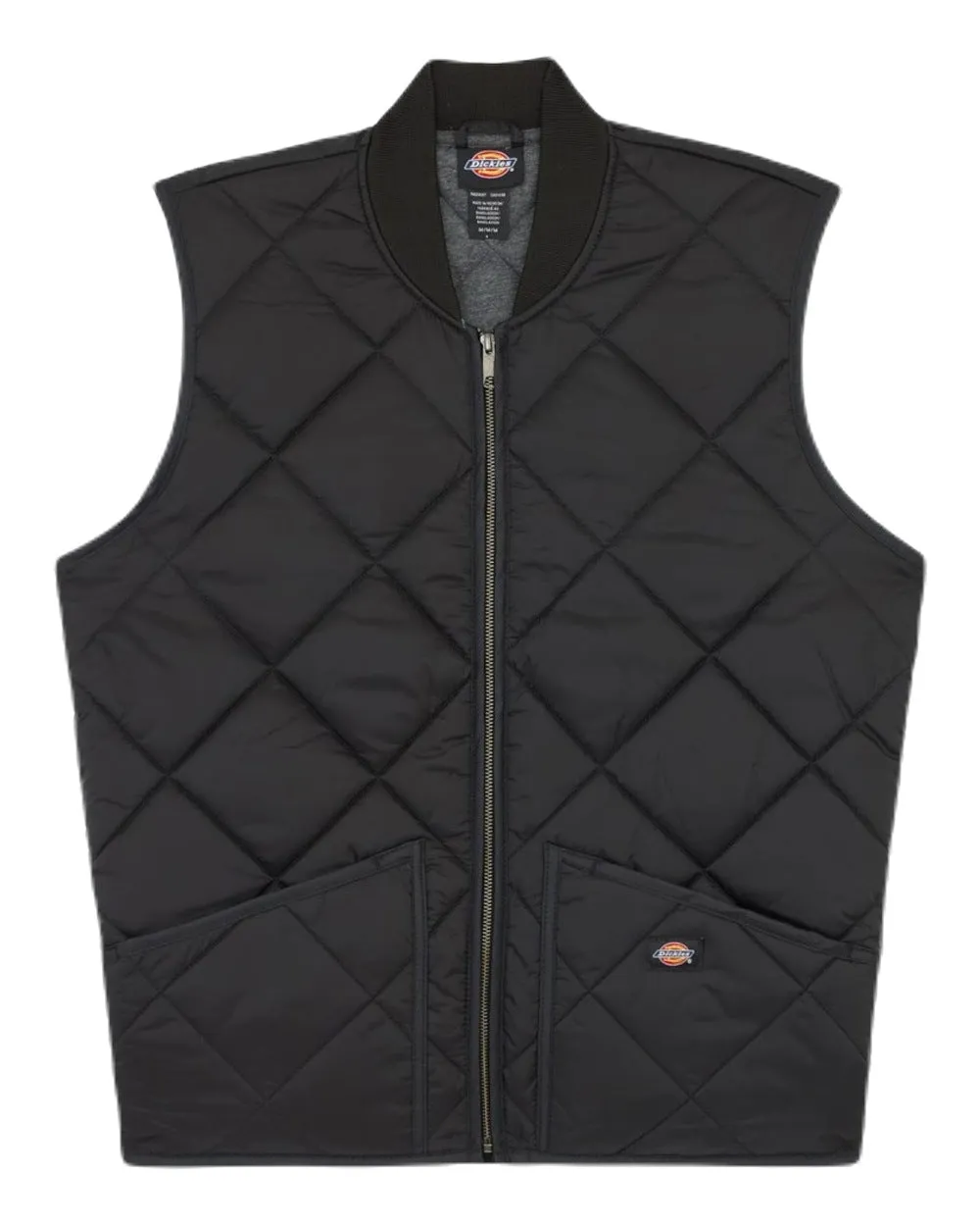 Dickies Mens Diamond Quilted Gilet Long Sleeve Casual Tops