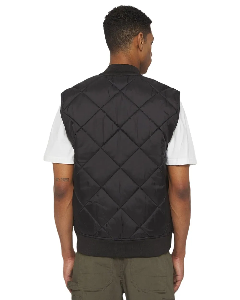 Dickies Mens Diamond Quilted Gilet Long Sleeve Cotton Shirts
