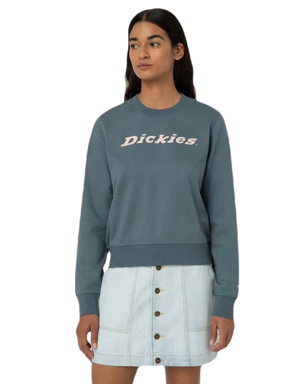 Dickies Womens Heavyweight Wordmark Crew Neck Fleece Workwear Fleece Jackets