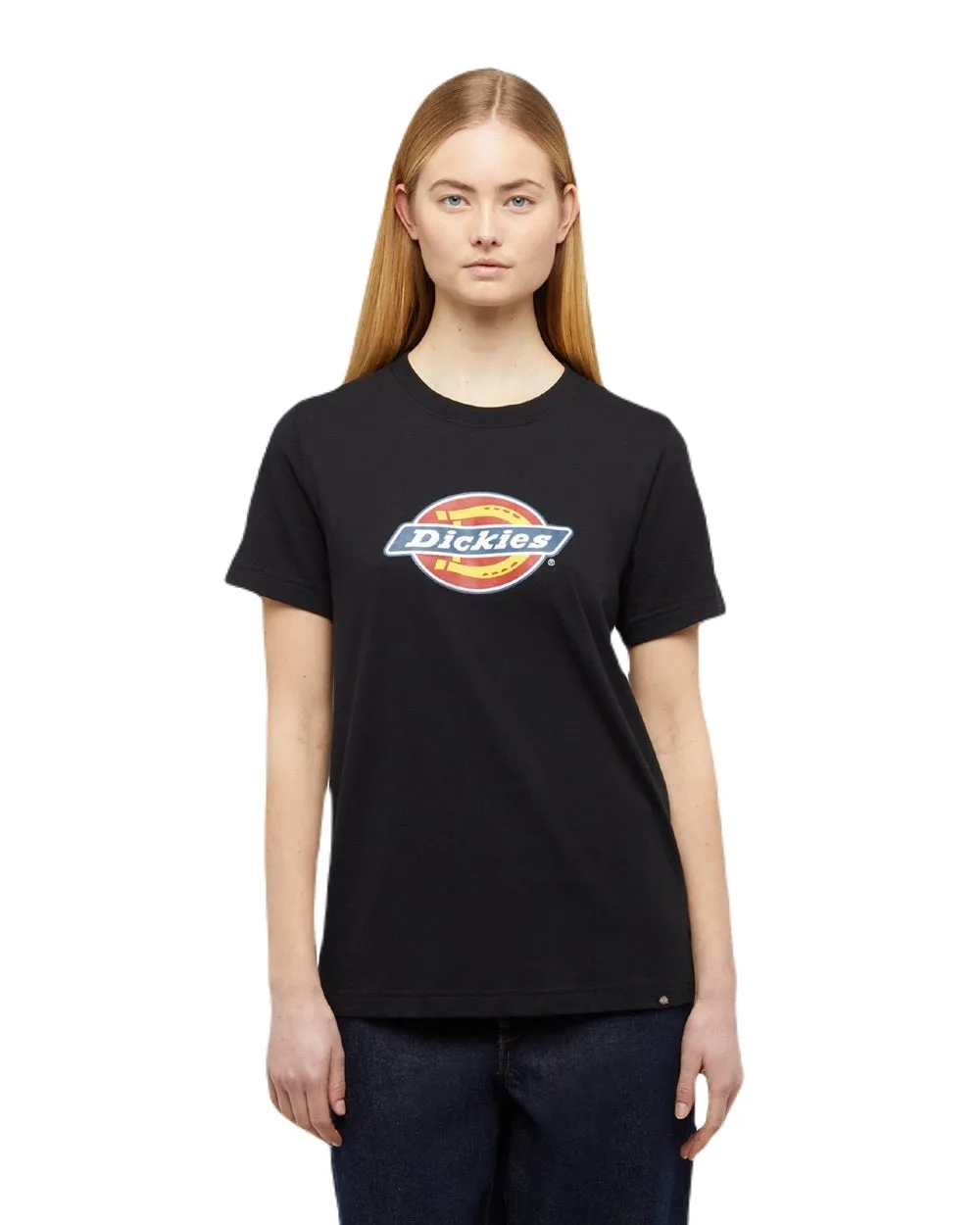 Dickies Womens Tricolour Logo T-Shirt Cotton Farming Shirts