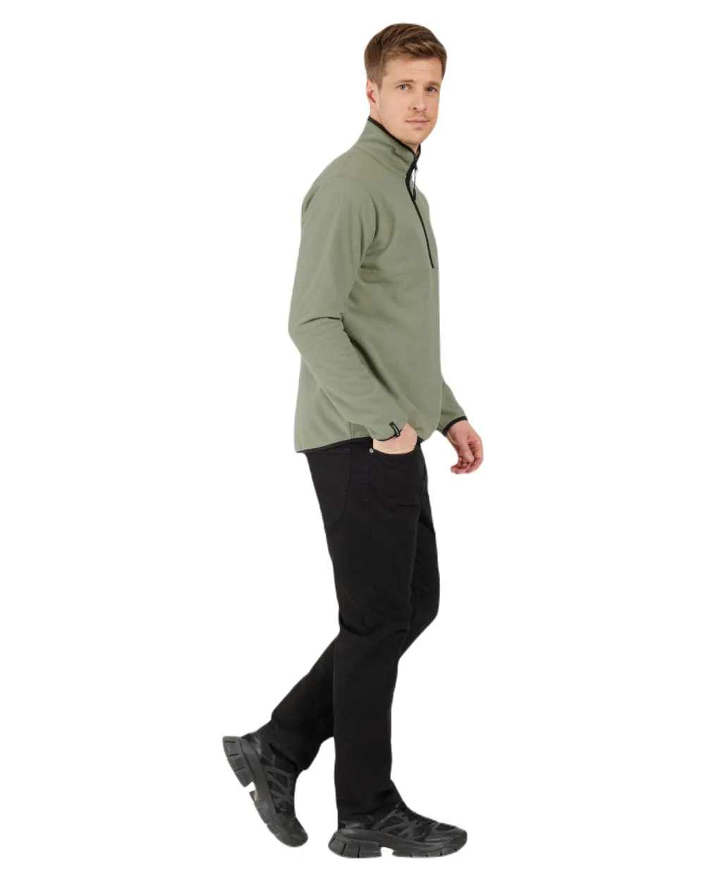 Didriksons Mens Hannes Half Zip Sweater Winter Flannel Shirts