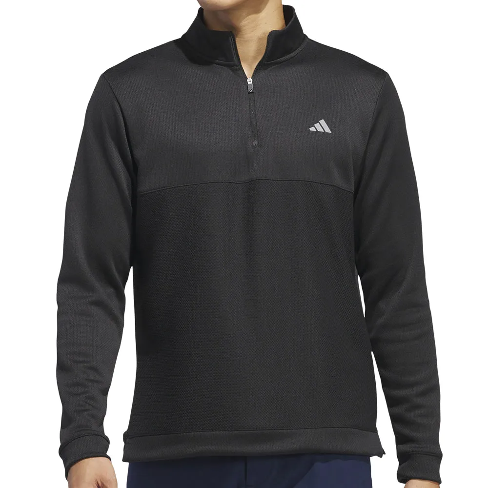 Adidas Textured 1/4 Zip Pullover - Black Stride with Confidence Footwear for the Fearless