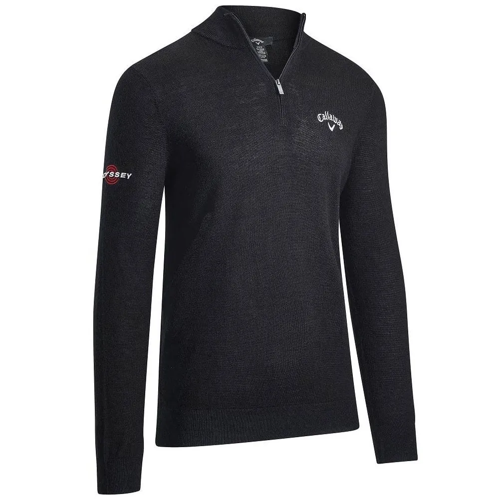 Callaway 1/4 Zip Blended Merino Pullover - Black Ink Black Friday Sale