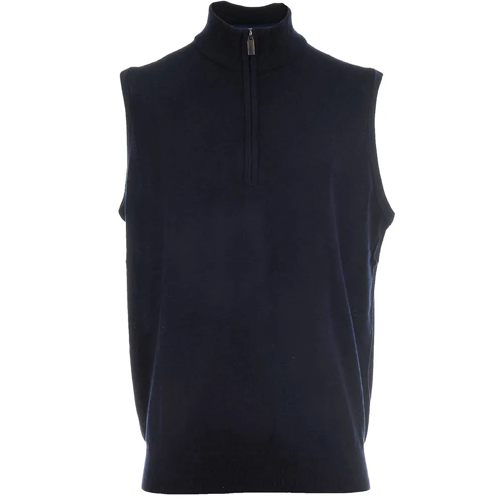 Feel the Energy Proquip Merino 1/2 Zip Sleeveless Slipover - Navy
