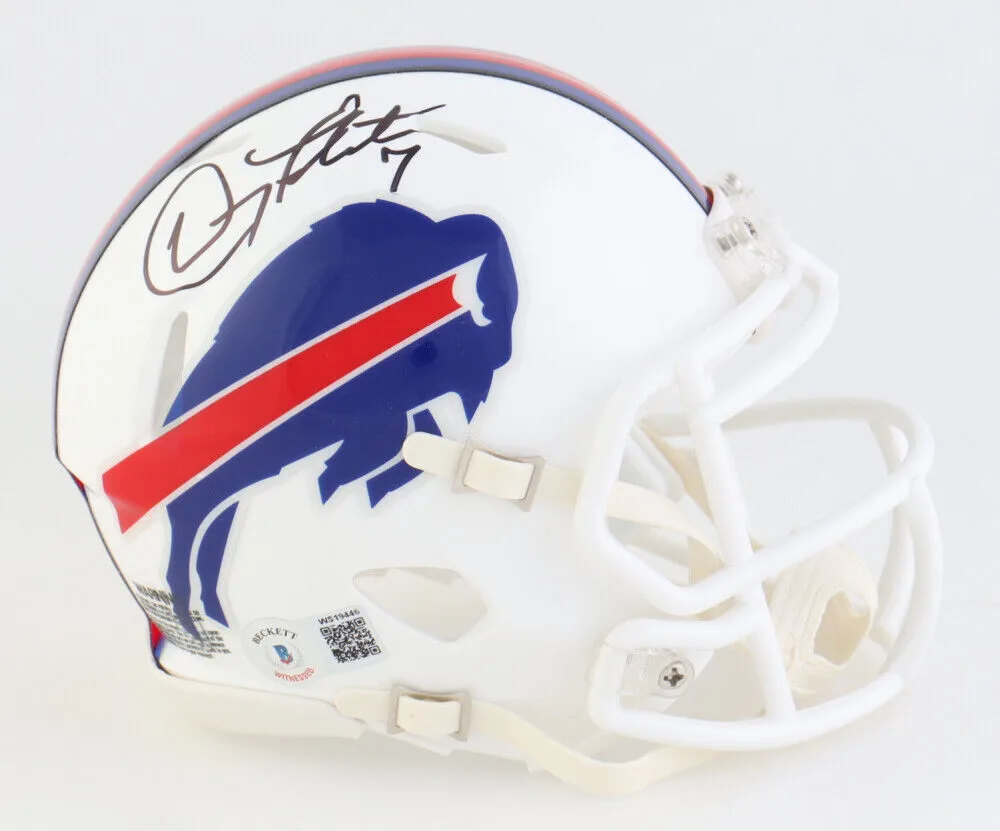 Doug Flutie Signed Buffalo Bills Mini Helmet Beckett / 1998 Comeback Player Year