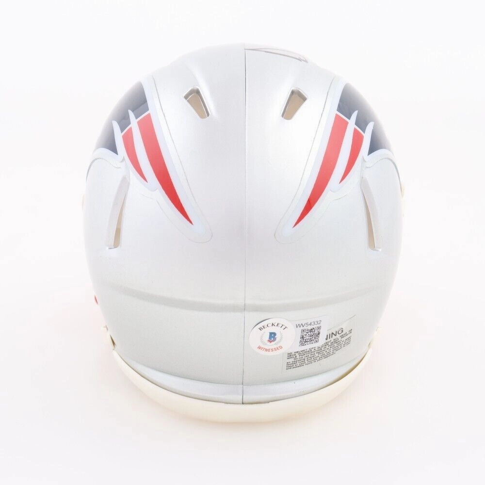 Drew Bledsoe Signed New England Patriots Mini Helmet (Beckett) 4xPro Bowl Q.B.