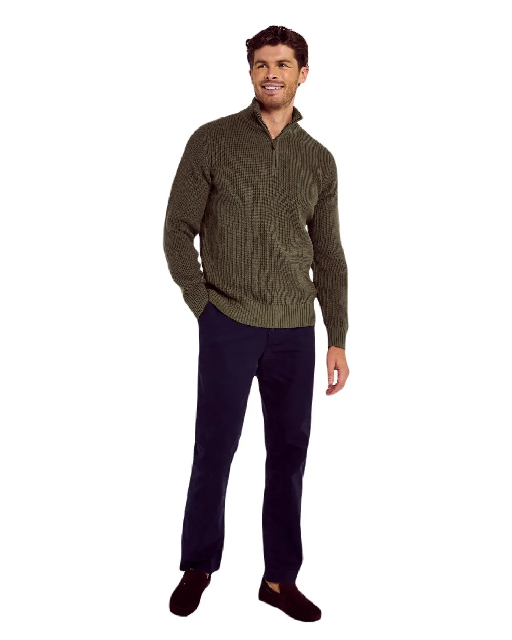 Dubarry Mens Portmarnock Fisherman Zip Neck Sweater Men's Knit Sweaters