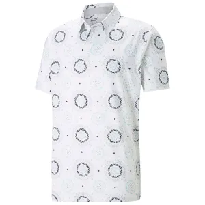 Puma Mattr Rising Polo Shirt - Bright White/Tropical Aqua Halloween Sale Built to Move You